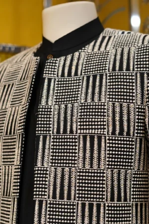 Black & White Designer Achkan
