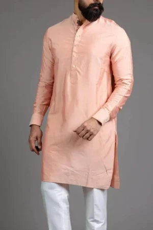 Peach Silk Kurta
