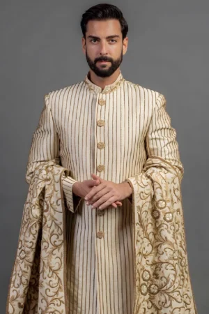 Designer Gold Work Bridal Sherwani