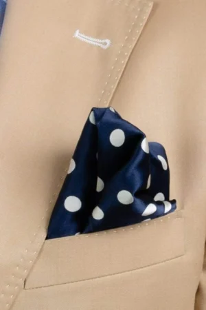Navy Blue Polka Dot Pocket Square
