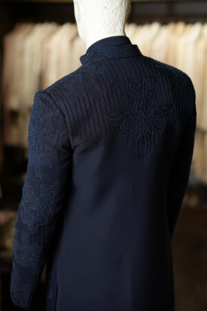 Purple Embroidered Achkan